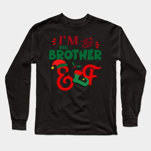 Awesome i’m the big brother elf christmas family matching Long Sleeve T-Shirt by Magazine